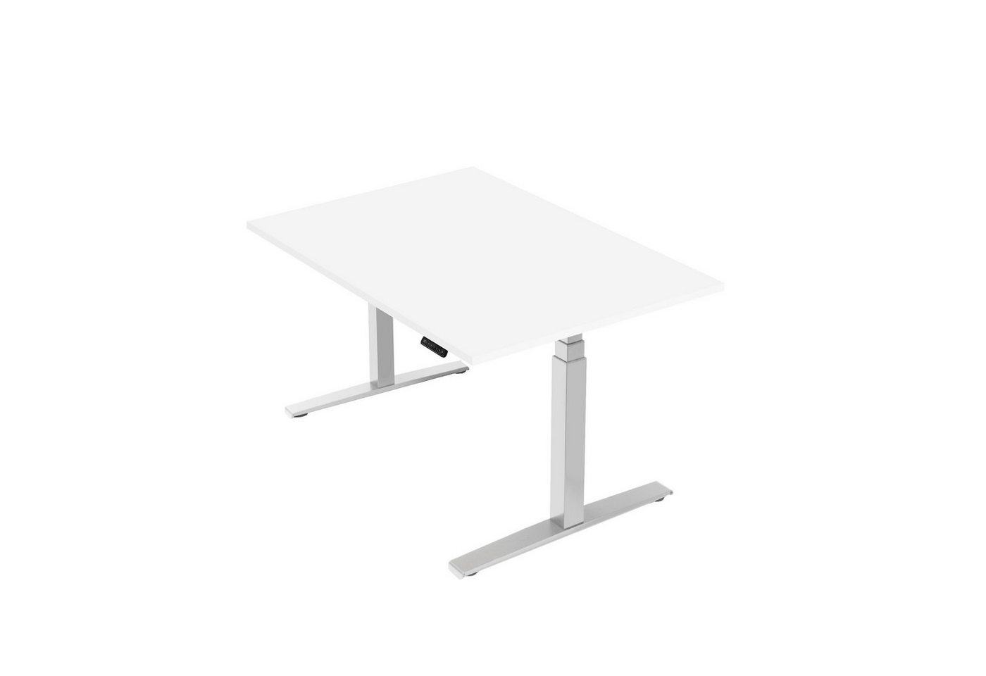 boho office® Schreibtisch Basic Line, Weiß höhenverstellbar 80 mm/Sek, Tischplatte Weiß 120 x 80 cm von boho office®