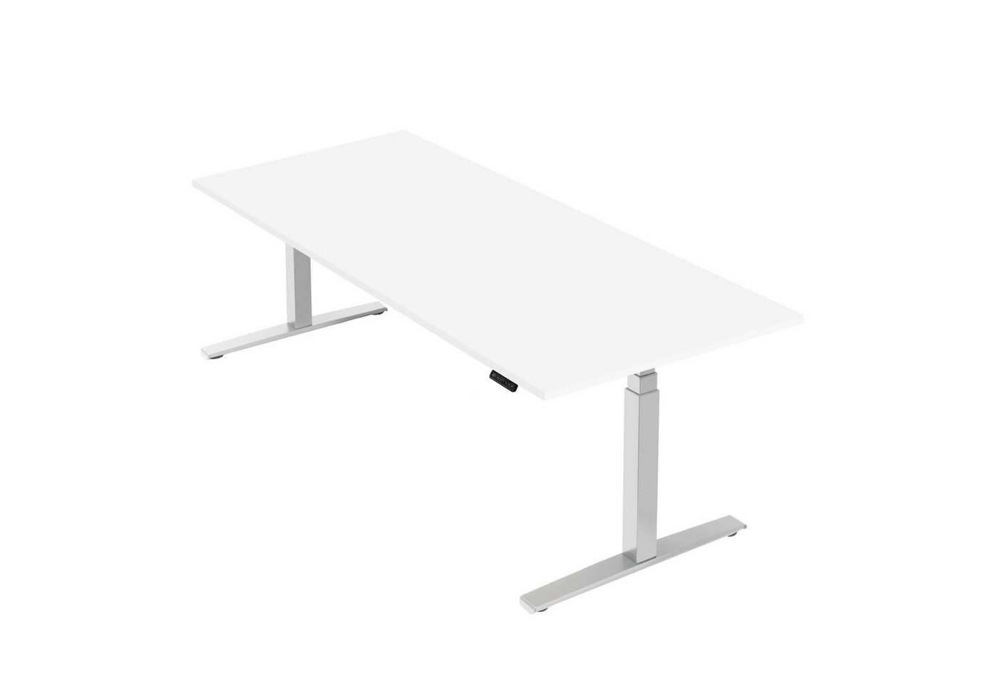 boho office® Schreibtisch Basic Line, Weiß höhenverstellbar 80 mm/Sek, Tischplatte Weiß 180 x 80 cm von boho office®