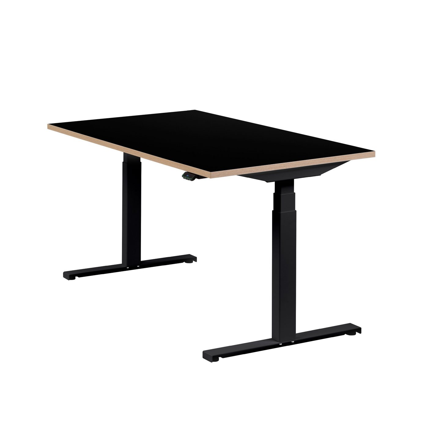 boho office® Schreibtisch Easydesk, Schwarz elektrisch höhenverstellbar Tischplatte Schwarz 140 x 80 cm von boho office®