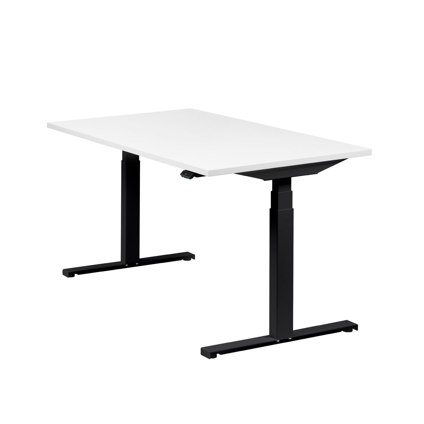 boho office® Schreibtisch Easydesk, Schwarz elektrisch höhenverstellbar Tischplatte Weiß 140 x 80 cm von boho office®