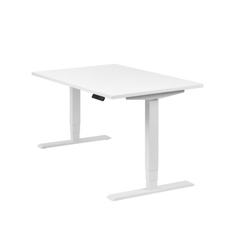boho office® Schreibtisch Homedesk, Weiß elektrisch höhenverstellbar, Tischplatte Weiß 120 x 80 cm von boho office®
