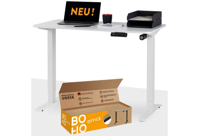 boho office® Schreibtisch UDESK (Komplettpaket, inkl. 110 x 60 cm große Tischplatte), elektrisch stufenlos höhenverstellbar von boho office®