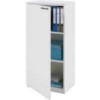 Büroschrank weiß (Tür links) 50 x 116,3 x 40,3 cm – Büro-Schrank 3 Ordner, Aktenschrank 2 Einlegeböden von boho office