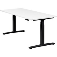 Höhenverstellbarer Schreibtisch "Basic Line", schwarz, Tischplatte 180 x 80 cm weiß, elektrisch höhenverstellbar, Stehschreibtisch, Tischgestell von boho office