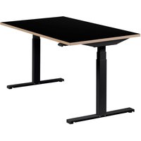 Höhenverstellbarer Schreibtisch "Easydesk", schwarz, Tischplatte 140 x 80 cm schwarz, elektrisch höhenverstellbar, Stehschreibtisch, Tischgestell von boho office