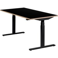 Höhenverstellbarer Schreibtisch "Easydesk", schwarz, Tischplatte 160 x 80 cm schwarz, elektrisch höhenverstellbar, Stehschreibtisch, Tischgestell von boho office