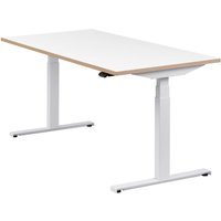 Höhenverstellbarer Schreibtisch "Easydesk", weiß, Tischplatte 160 x 80 cm weiß, elektrisch höhenverstellbar, Stehschreibtisch, Tischgestell von boho office