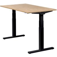 Höhenverstellbarer Schreibtisch "Premium Line", schwarz, Tischplatte 140 x 80 cm Wildeiche, elektrisch höhenverstellbar, Stehschreibtisch, Tischgestell von boho office