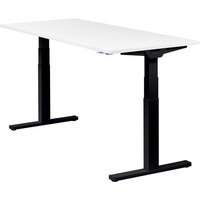 Höhenverstellbarer Schreibtisch "Premium Line", schwarz, Tischplatte 180 x 80 cm weiß, elektrisch höhenverstellbar, Stehschreibtisch, Tischgestell von boho office