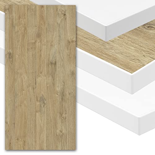 boho office® Schreibtischplatte, Tischplatte – 160 x 80 x 2,5 cm in Wildeiche Premium-Dekor mit weißer Kante, Kratzfest und seidenmatt glänzend von boho office