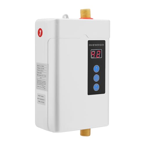 4000W Elektronischer Durchlauferhitzer Küche 28-55°C Warmwasserbereiter Warmwasserspeicher IPX4 Boiler 0.04–1.2 MPa Untertischboiler Warmwasserboiler mit LCD Bildschirm (Weiß) von boiler