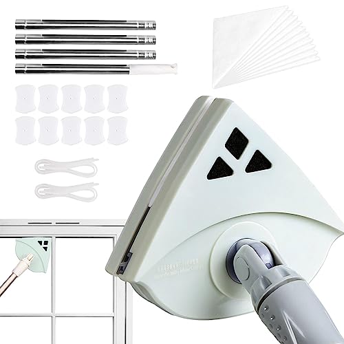 boiler Magnetischer Fensterreiniger - Zweiseitiger Magnet-Fensterputzer - Zweiseitiger Magnet-Fensterglasreiniger mit einziehbarer Stange für Küchenglas von boiler