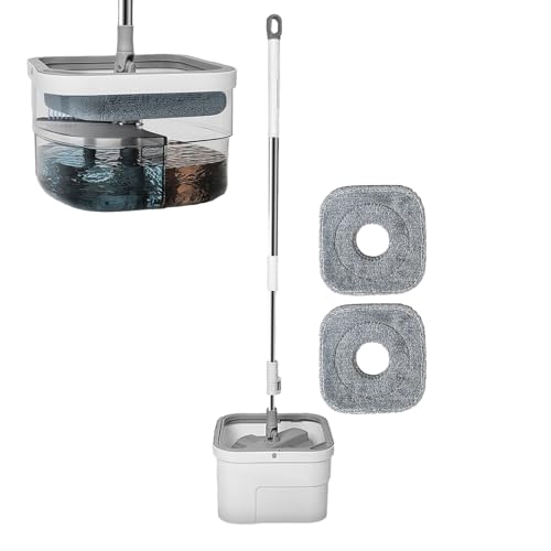 boiler Mopp und Eimer | Bodenreinigungssystem - Boden-Schleudermopp-Eimersystem mit Wringer-Set, Moppeimer trennen sauberes und schmutziges Wasser, 360°-Mikrofaser-Schleudermopps von boiler