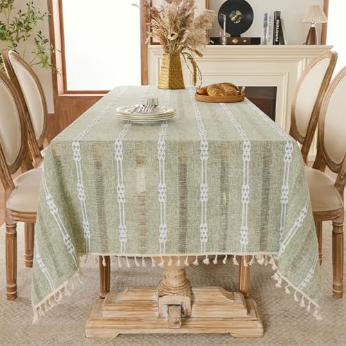 Baumwoll-Leinen-Tischdecke mit Quasten rechteckig Bestickt einfarbig staubdicht für Hochzeitsbankette Partys Geburtstage Picknicks Garten zu Hause zum Essen Baumwoll-Leinen-Tischdecke mit Quasten rechteckig Bestickt einfarbig staubdicht für Hochzeitsbankette Partys Geburtstage Picknicks Garten zu Hause zum Essen von boiszeda