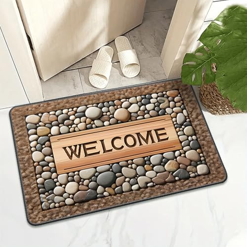 Halbkreisförmige Eingangsmatte Schuhabstreifmatte Schmutzfänger Boho Vintage Teppich für Innen- und Außenbereich Eingang Badezimmer Küche von boiszeda