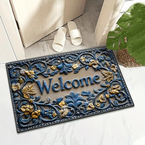 Halbkreisförmige Eingangsmatte Schuhabstreifmatte Schmutzfänger Boho Vintage Teppich für Innen- und Außenbereich Eingang Badezimmer Küche von boiszeda