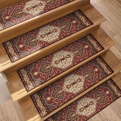 Stufenteppich im Boho-Stil Rutschfester Teppich Innenbereich Treppenstufen Kinder ältere Menschen Haustiere ethnisches Design Treppenstufenmatten für Zuhause Wohnung Keller Treppenmatten Polster Stufenteppich im Boho-Stil Rutschfester Teppich Innenbereich Treppenstufen Kinder ältere Menschen Haustiere ethnisches Design Treppenstufenmatten für Zuhause Wohnung Keller Treppenmatten Polster von boiszeda