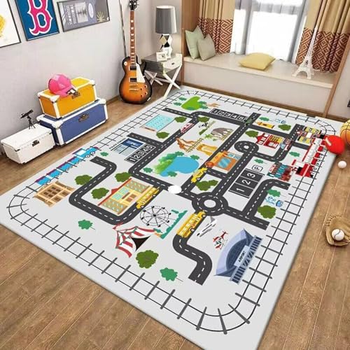 boiszeda Alphabet Zahlen Spielmatten rutschfeste Kinder Lernmatten Rechteckige große Spielmatte Verkehrswegen Stadtplan Dekorativer Teppich für Schlafzimmer Teenager Jungen boiszeda Alphabet Zahlen Spielmatten rutschfeste Kinder Lernmatten Rechteckige große Spielmatte Verkehrswegen Stadtplan Dekorativer Teppich für Schlafzimmer Teenager Jungen von boiszeda