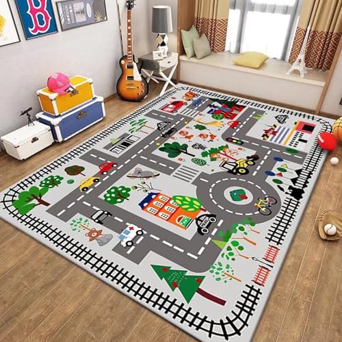 boiszeda Alphabet Zahlen Spielmatten rutschfeste Kinder Lernmatten Rechteckige große Spielmatte Verkehrswegen Stadtplan Dekorativer Teppich für Schlafzimmer Teenager Jungen boiszeda Alphabet Zahlen Spielmatten rutschfeste Kinder Lernmatten Rechteckige große Spielmatte Verkehrswegen Stadtplan Dekorativer Teppich für Schlafzimmer Teenager Jungen von boiszeda