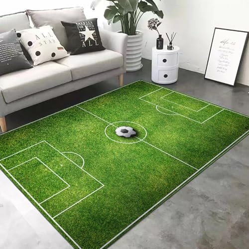 boiszeda Fußball-Basketballfeld-Spielmatten Laufsteg-Teppich Fußballplatz-Spielmatte Kinderfußballspielplatz Tür-Bodenteppich Dekorativer Teppich für Schlafzimmer Teenager-Jungen von boiszeda