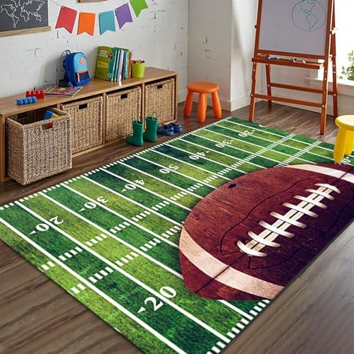 boiszeda Fußball-Basketballfeld-Spielmatten Laufsteg-Teppich Fußballplatz-Spielmatte Kinderfußballspielplatz Tür-Bodenteppich Dekorativer Teppich für Schlafzimmer Teenager-Jungen von boiszeda
