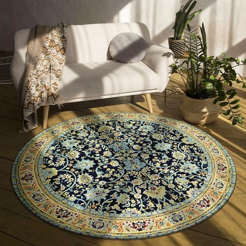 boiszeda Vintage Traditioneller Rutschfester Teppich Schlafzimmer Wohnzimmer Teppichmatte Luxuriöses Blumenmuster Breiter Teppich im persischen Stil für Wohnzimmer Schlafzimmer Lounge Wohnkultur von boiszeda