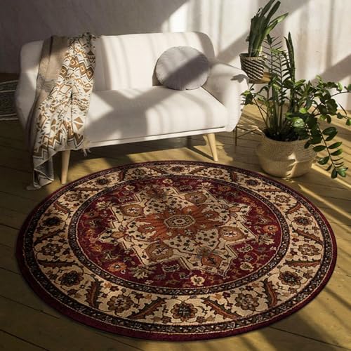 boiszeda Vintage Traditioneller Rutschfester Teppich Schlafzimmer Wohnzimmer Teppichmatte Luxuriöses Blumenmuster Breiter Teppich im persischen Stil für Wohnzimmer Schlafzimmer Lounge Wohnkultur von boiszeda