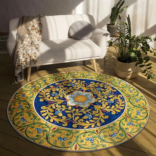 boiszeda Vintage Traditioneller Rutschfester Teppich Schlafzimmer Wohnzimmer Teppichmatte Luxuriöses Blumenmuster Breiter Teppich im persischen Stil für Wohnzimmer Schlafzimmer Lounge Wohnkultur von boiszeda