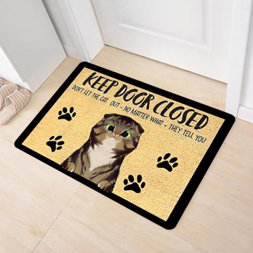 boiszeda Willkommens-Fußmatte für Innenräume Katzen-Motiv rutschfest niedliches Kätzchenmuster Schmutzfänger Teppich Willkommens Teppich von boiszeda