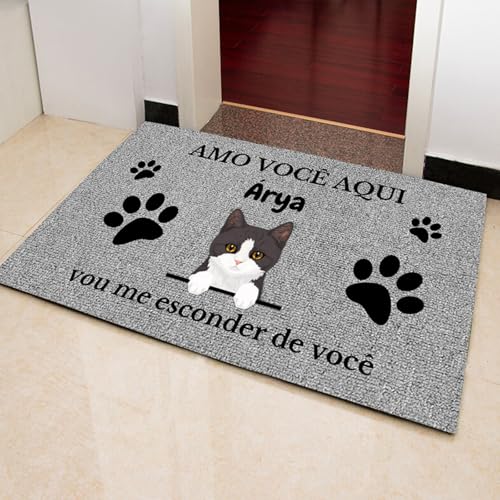 boiszeda Willkommens-Fußmatte für Innenräume Katzen-Motiv rutschfest niedliches Kätzchenmuster Schmutzfänger Teppich Willkommens Teppich von boiszeda