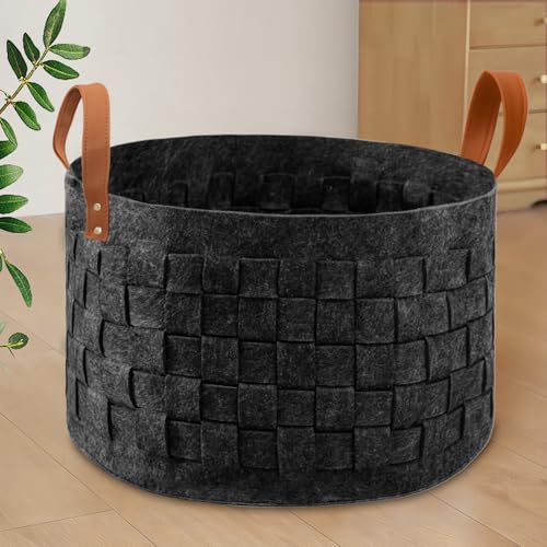 boldmonkey Korb Großer Aufbewahrungskorb Kindergarten Korb Wäschekorb Gewebter schwarzer Korb Runder Spielzeugkorb 50x 33CM boldmonkey Korb Großer Aufbewahrungskorb Kindergarten Korb Wäschekorb Gewebter schwarzer Korb Runder Spielzeugkorb 50x 33CM von boldmonkey