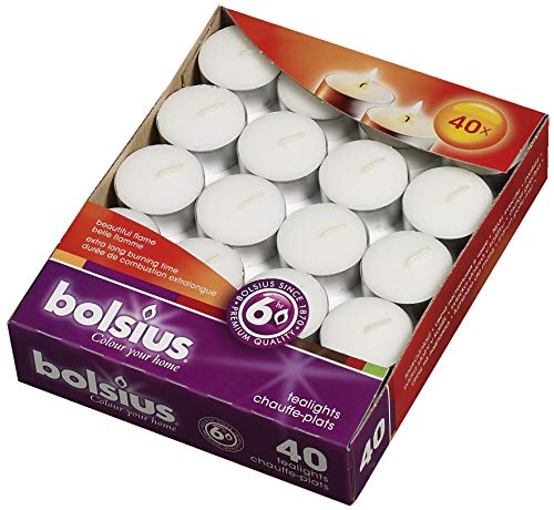 Bolsius - Teelichter - Weiß - Brenndauer 6 Stunden - 240 Stück - im Karton Bolsius - Teelichter - Weiß - Brenndauer 6 Stunden - 240 Stück - im Karton von bolsius