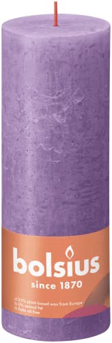 BOLSIUS 4 Pack Vibrant Violet (Purple) Rustikale Pillar Candles - 2.75 X 7.5 Zoll - Premium europäische Qualität - Natural Öko-freundliche Pflanzen-Based Wachs - Unscented dripless Smokeless 85 von bolsius