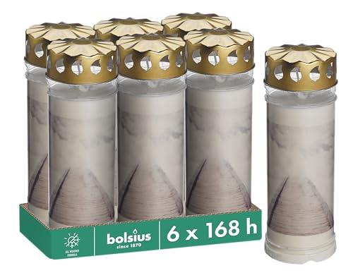 Bolsius Grablicht - Weiß - 6 Stück - Länge Brenndauer 168 Stunden - Trauerkerze & Gedenkstätte Kerzen - mit Motiv - Wolken - Unparfümierte - Ohne Palmöl - Nr7 Bolsius Grablicht - Weiß - 6 Stück - Länge Brenndauer 168 Stunden - Trauerkerze & Gedenkstätte Kerzen - mit Motiv - Wolken - Unparfümierte - Ohne Palmöl - Nr7 von bolsius