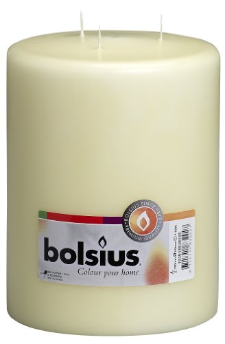 Bolsius Glatte Stumpenkerzen - Mammutkerzen - Elfenbein - 2 Stück - 20 x 15 cm - Dekorative Haushaltkerzen - Länge Brenndauer 75 Stunden - Unparfümierte von bolsius