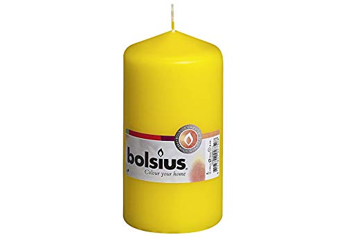 BOLSIUS Qualitäts - Stumpenkerzen 130 x 70 mm gelb im 8er Pack von bolsius