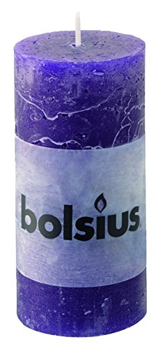 BOLSIUS RUSTIC Stumpenkerzen 100 x 50 mm lila von bolsius