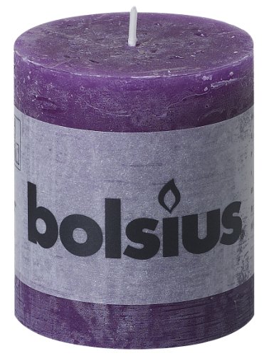 BOLSIUS RUSTIK Stumpenkerze 80 x 68 mm lila von bolsius