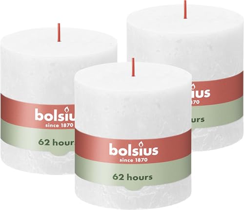 Bolsius Rustik Stumpenkerze XXL - Weiß - 3 Stück - 10 x 10 cm - Länge Brenndauer 62 Stunden - Unparfümierte - Enthält Natürliches Pflanzenwachs - Ohne Palmöl Bolsius Rustik Stumpenkerze XXL - Weiß - 3 Stück - 10 x 10 cm - Länge Brenndauer 62 Stunden - Unparfümierte - Enthält Natürliches Pflanzenwachs - Ohne Palmöl von bolsius
