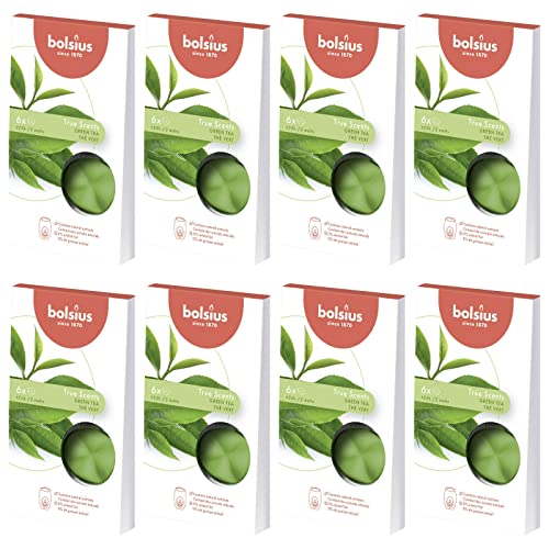 Bolsius Aromatic Wax Melts 8 x 6er Pack (48 Stück) Duft Schmelzblüten Wachs (Green Tea) von bolsius