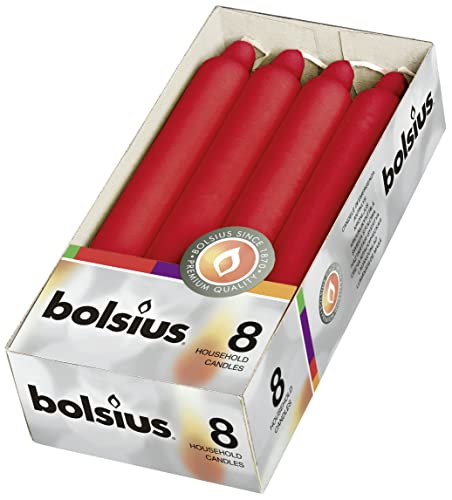 bolsius - Stabkerzen - Rot- 18 cm - Im 8er-Karton Red von bolsius