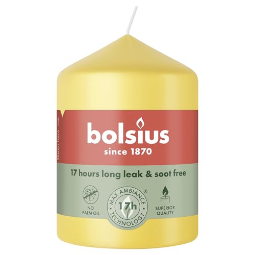 Bolsius - Essentials - Stumpenkerze - frischgelb - 8cm - Länge brenndauer 17 stunden - Unparfümierte - Natürliches Pflanzenwachs - Ohne Palmöl, Gelb Bolsius - Essentials - Stumpenkerze - frischgelb - 8cm - Länge brenndauer 17 stunden - Unparfümierte - Natürliches Pflanzenwachs - Ohne Palmöl, Gelb von bolsius