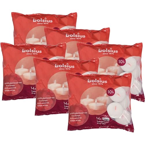 Bolsius Maxi Teelichtkerzen - Weiß - 84 Stück - Lange Brenndauer von 10 Stunden - Haushaltskerze - Innendekoration - Enthält Natürliches Pflanzenwachs - Ohne Palmöl - XXL Teelichter Bolsius Maxi Teelichtkerzen - Weiß - 84 Stück - Lange Brenndauer von 10 Stunden - Haushaltskerze - Innendekoration - Enthält Natürliches Pflanzenwachs - Ohne Palmöl - XXL Teelichter von bolsius
