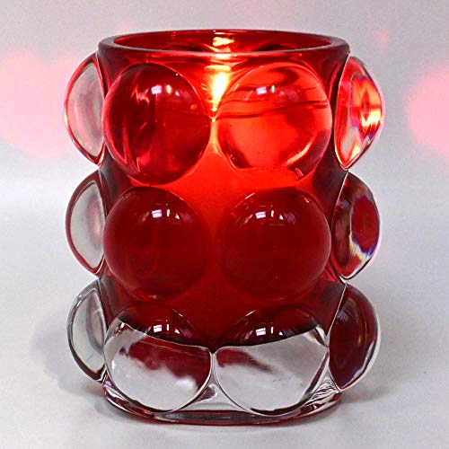 Bolsius ReLight® Kerzenhalter " Bubble " 98/84mm rot inkl. Nachfüller von bolsius