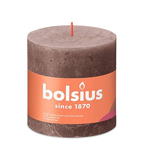 Bolsius Rustikale Blockkerze 100/100 Taupe von bolsius