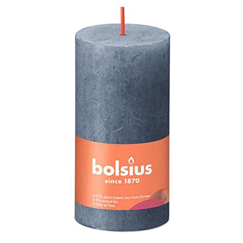 Bolsius Rustikale Blockkerze 100/50 Blau von bolsius