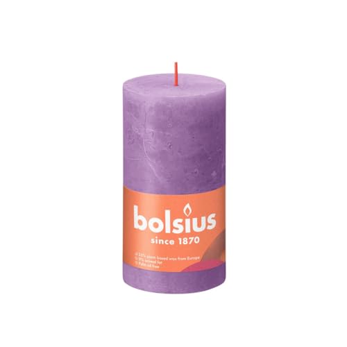 Bolsius Rustikale Blockkerze 130/68 Violett von bolsius