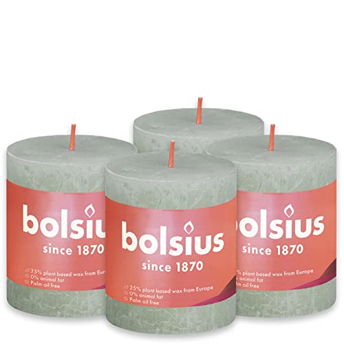 Bolsius - Rustikales Licht - Hellgrün - 8cm - 4 Stück von bolsius