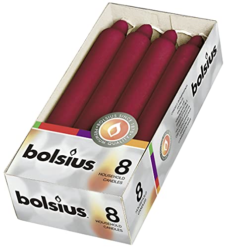 bolsius - Stabkerzen - 18 cm - Im 8er-Karton Dark Red von bolsius