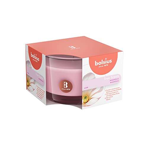 Bolsius True Scents Duftkerze - Magnolia - Rosa - 6 Stück - Länge Brenndauer 24 Stunden - mit Natürlichen Extrakten - Enthält Natürliches Pflanzenwachs - Ohne Palmöl - 6.3 x 9 cm von bolsius